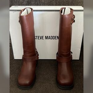 Steve Madden Women’s Astor Brown Color Leather High Boots Size-6.0